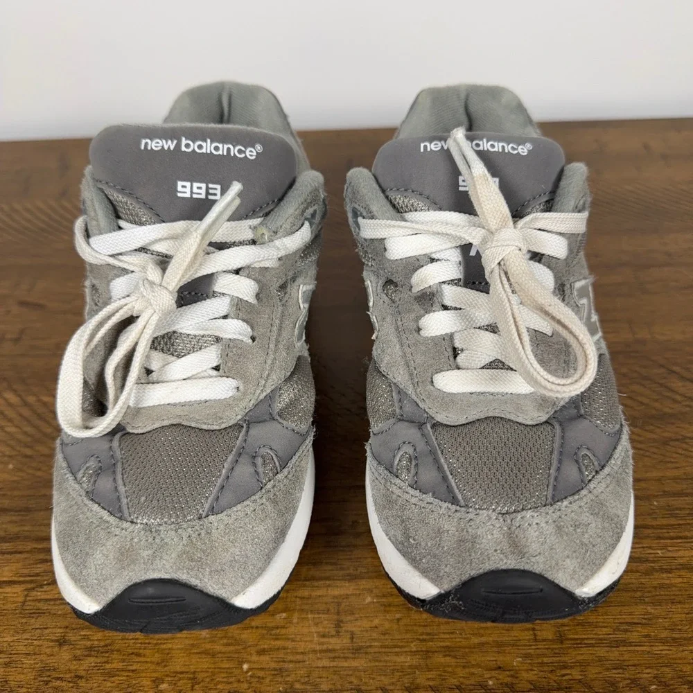 New Balance Sneakers Kids 2.5 Gray 993 Heritage Suede Mesh Running Shoes